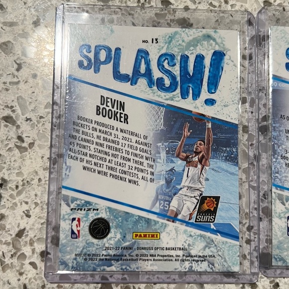 NBA “SPLASH” OPTIC CARD LOT DEVIN BOOKER PRIZM, KLAY THOMPSON, DAMIAN LILLARD - Picture 3 of 3